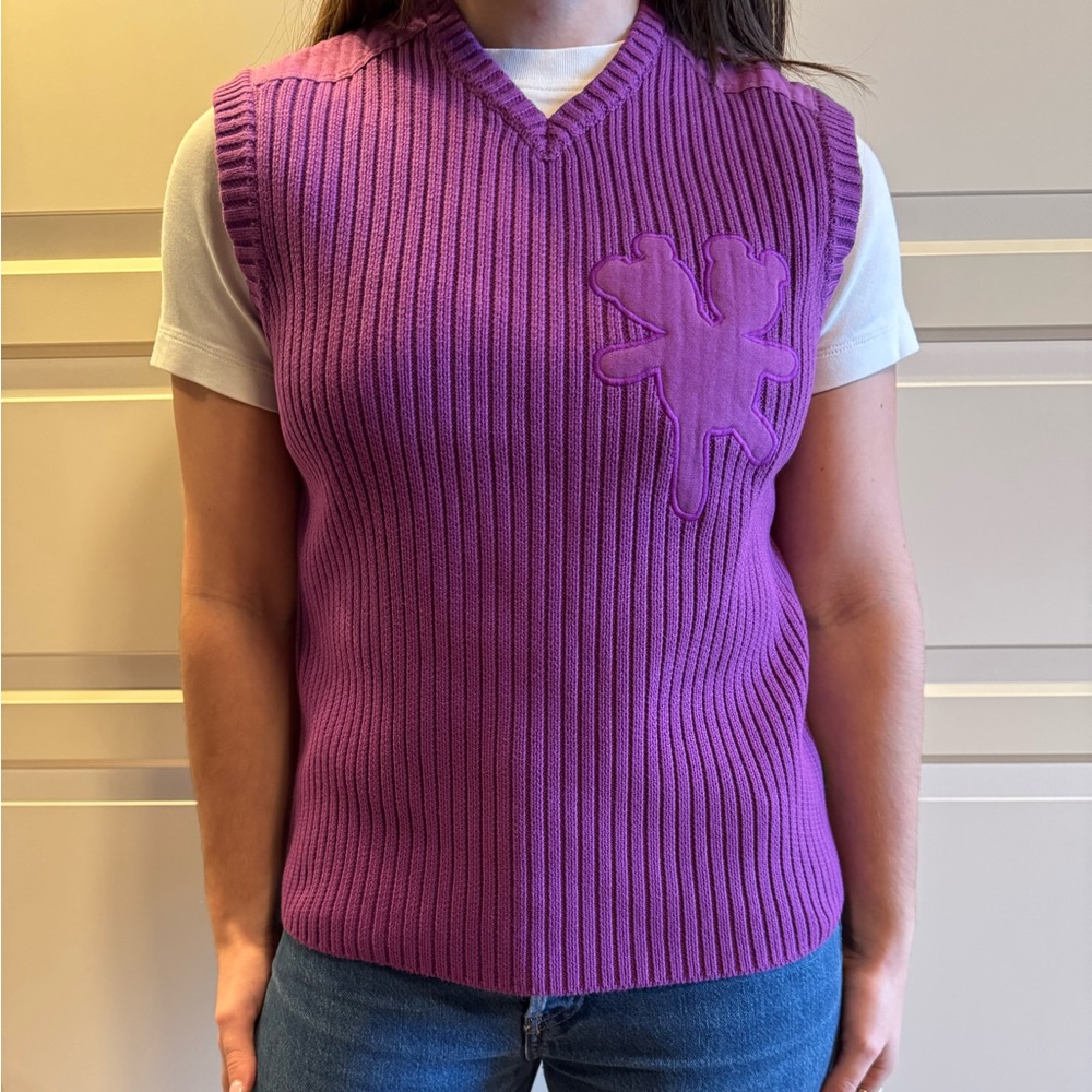 NWT Marc Jacobs Heaven. Purple Ribbed Knit Vest. Size Small, unisex.